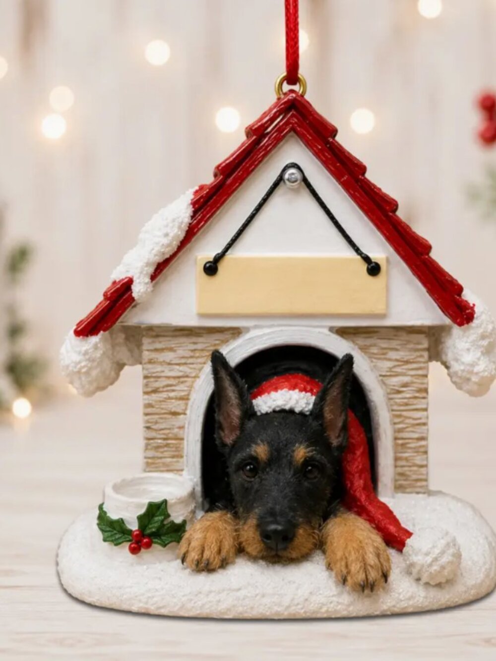 Doberman Doghouse Magnetic Ornament nib